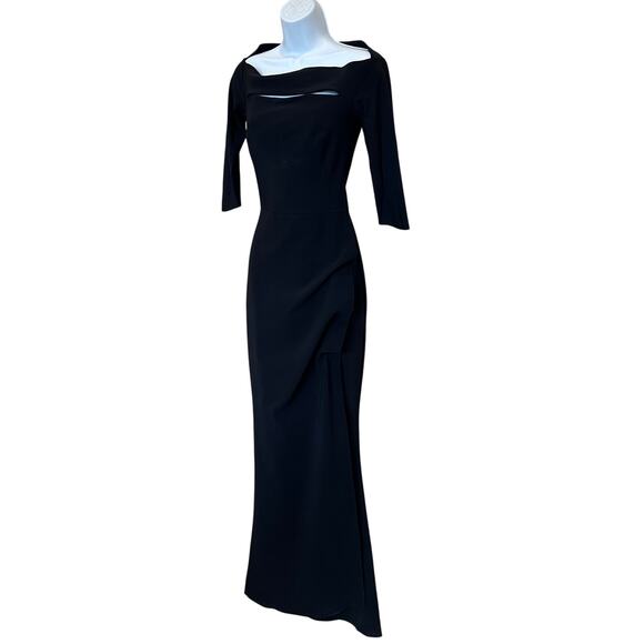 Chiara Boni La Petite Robe Black Ruched Gown Size 2 Italian Luxury Designer $995 - Picture 5 of 12